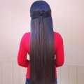 Прическа на длинные прямые волосы